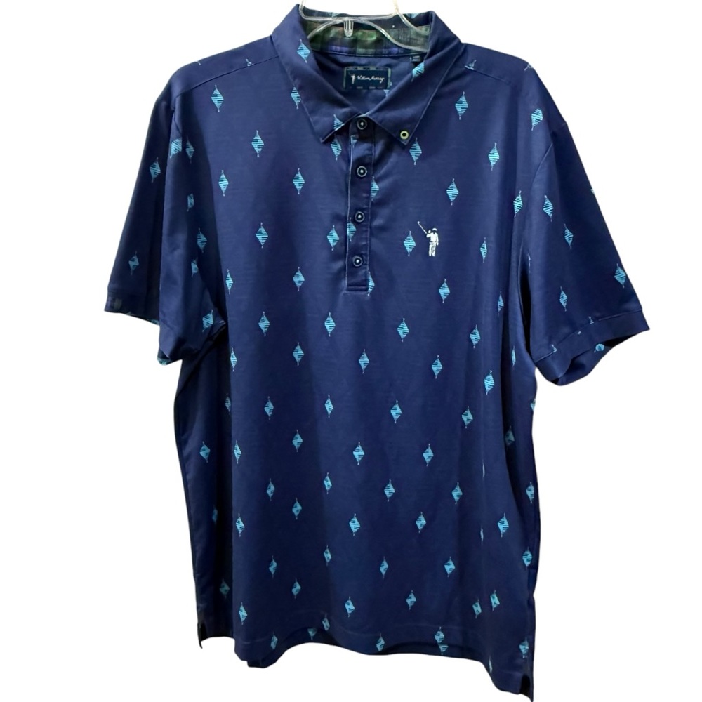 William Murray Mens Golf Blue Polo Shirt Size Large